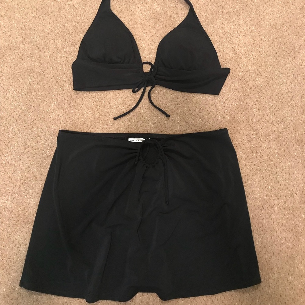 EUC Robin Piccone bikini top & skirt-black